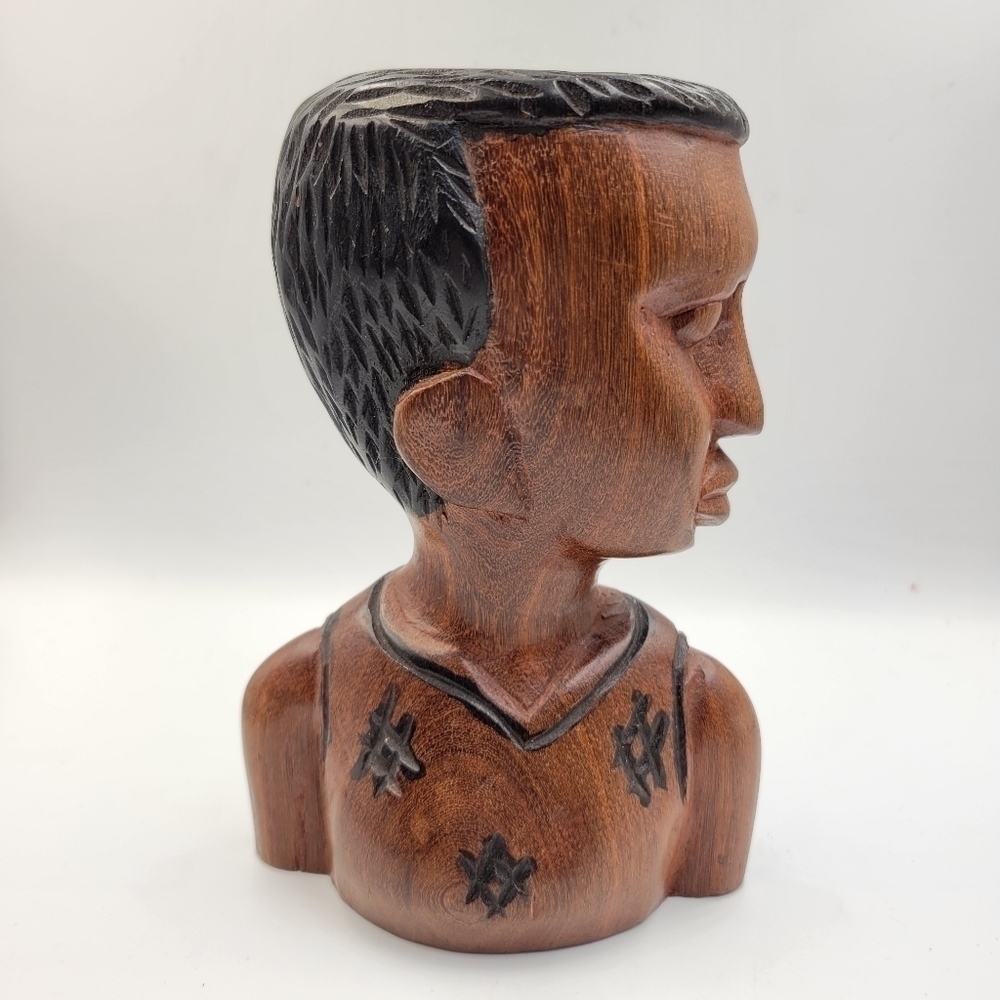 Vintage Wooden African Head & Torso Carving Sculpture
